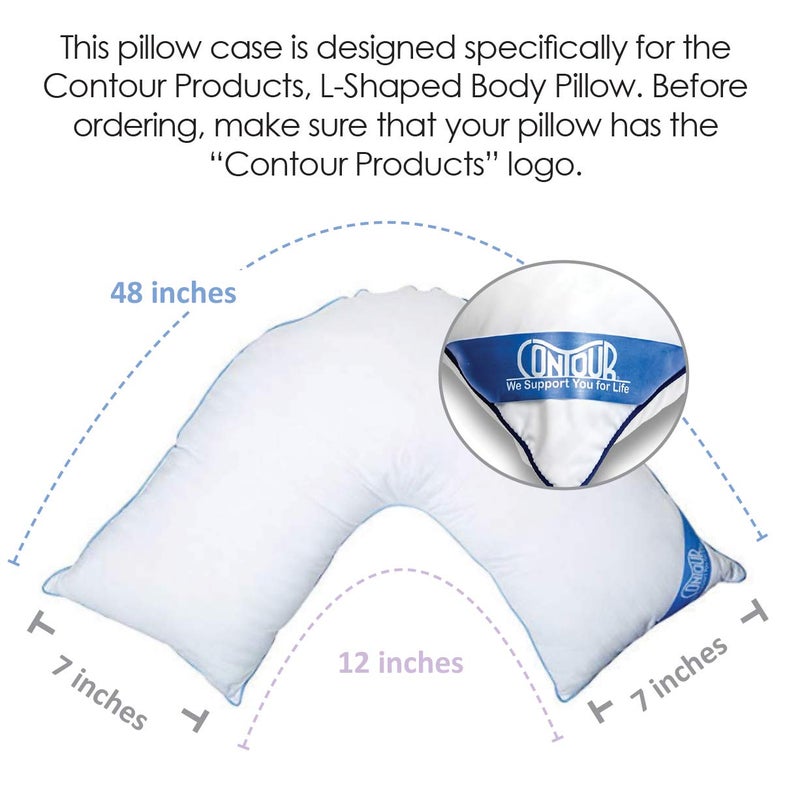 Contour Products L Pillow Case, White, Made Specifically for The Contour Products L-Shaped Body Pillow - Image 5